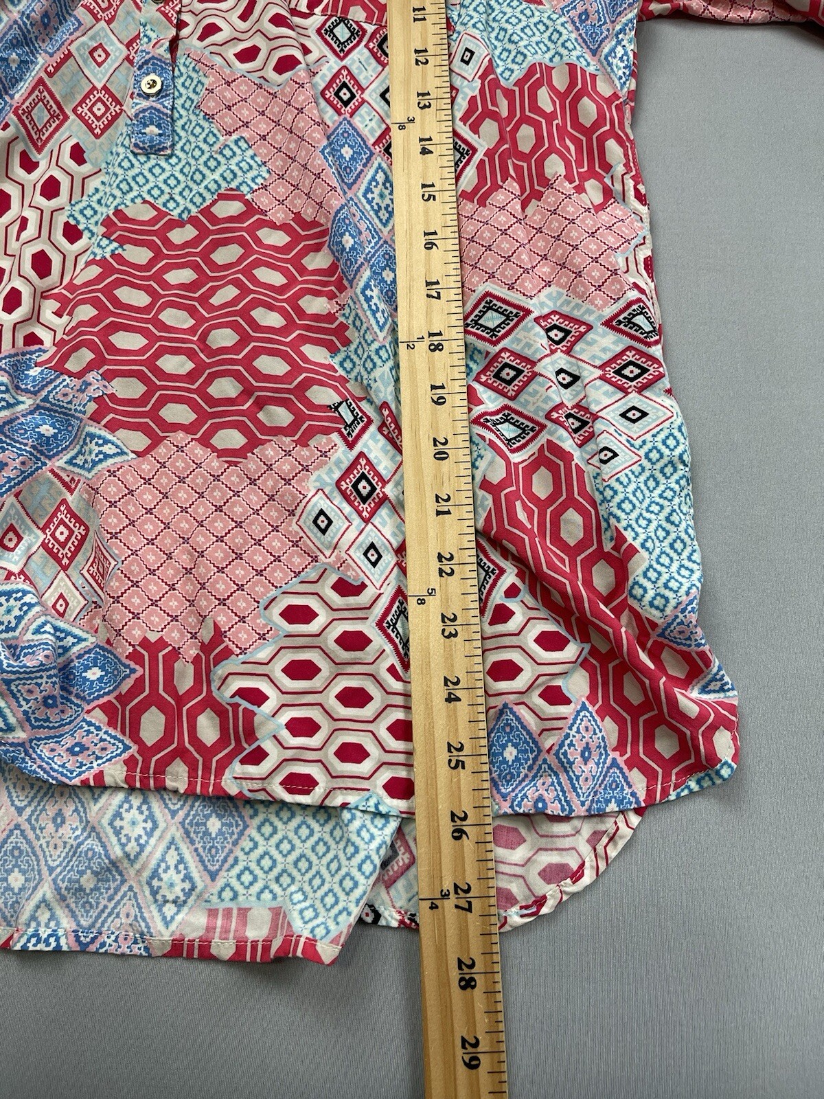 Talbots Womens Shirt Large Patchwork Scarecrow Sp… - image 7