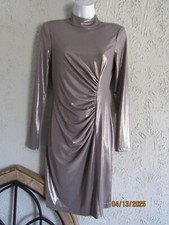 Vince Camuto nwt sz 2 metallic bronze silver cocktail dress long tapered sleeve