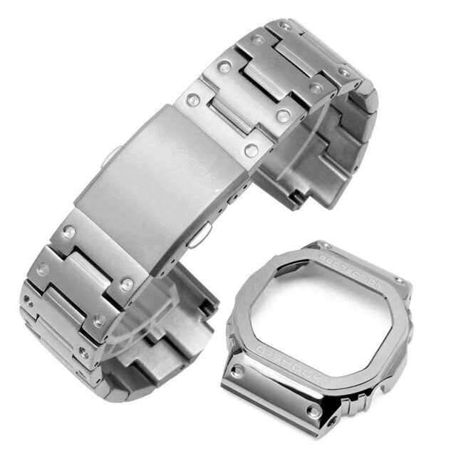 Stainless Steel Strap & Case For Casio G-Shock GW-5000 GW-5035 DW-5600 GW-M5610