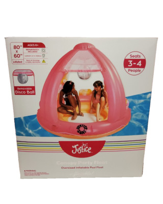 Justice Canopy Party Float Oversized Inflatable Pool Float 80in x 60in
