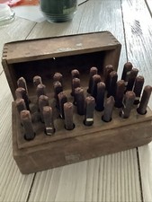 VTG Box Of Machinists Steel Letters. Set Of 28 