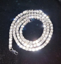 14K Gold Silver Plated Tennis Chain Choker ICED CZ Hip Hop Necklace 5MM Jewelry