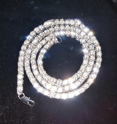 #ad 14K Gold Silver Plated Tennis Chain Choker ICED CZ Hip Hop Necklace 5MM Jewelry $12.99