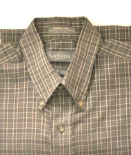 MEN VAN HEUSEN CHECKS LONG SLEEVE BUTTON-UP REGULAR SHIRT 15-151/2-M