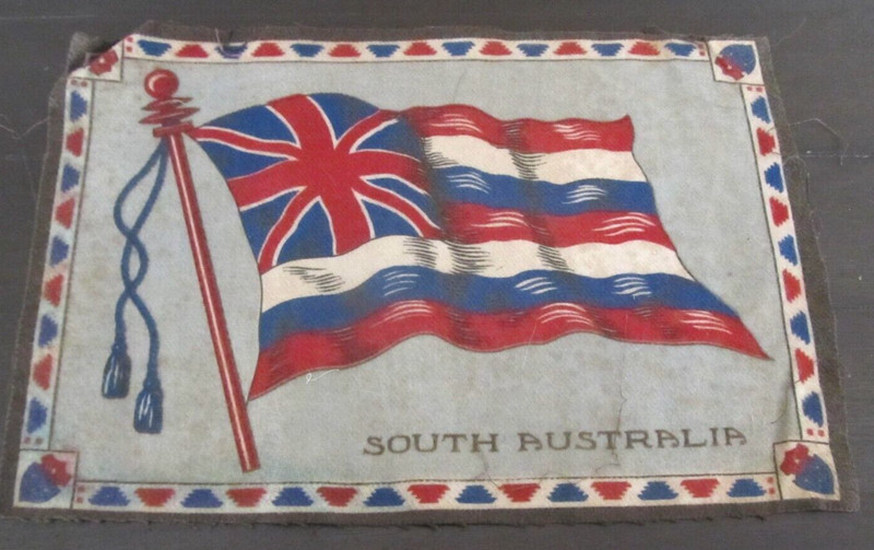 Vintage Tobacco Felt Flag Rug South Australia Country 7" x 10.75"