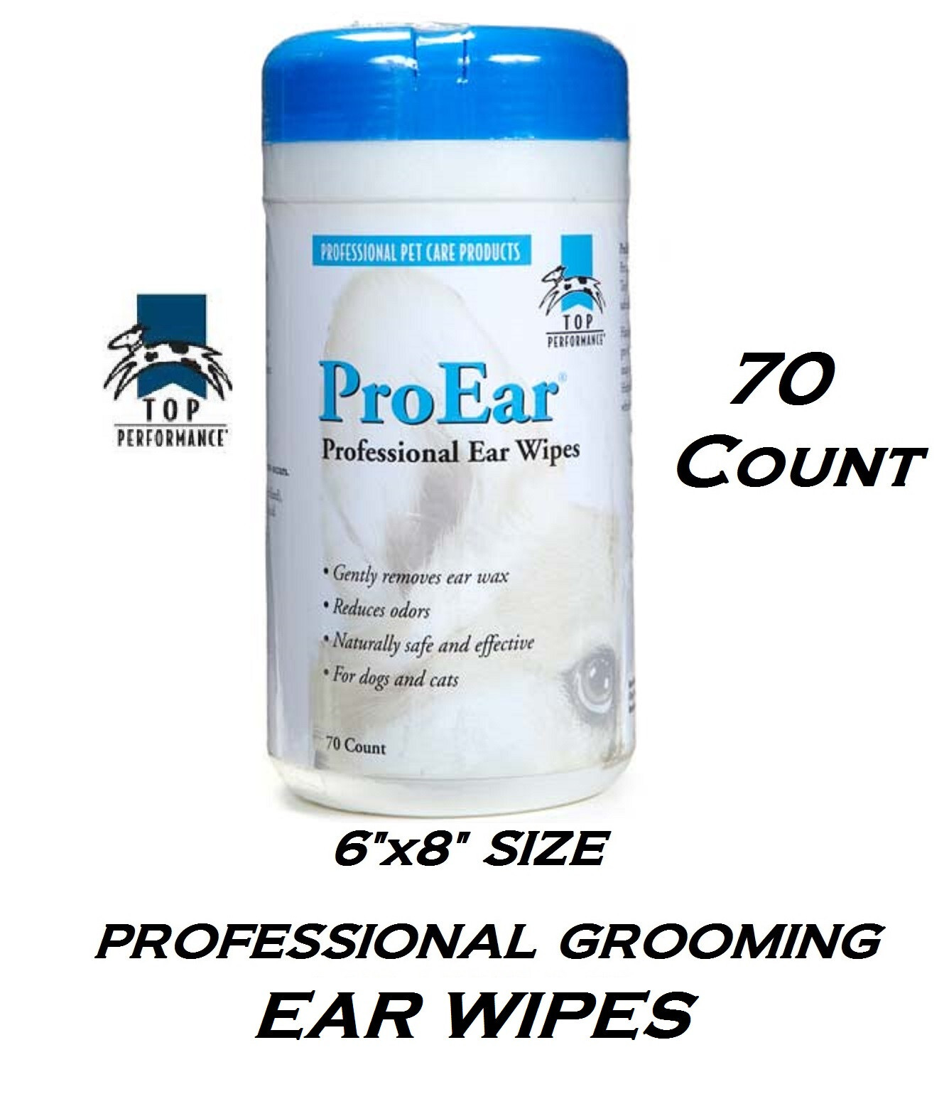 Top Performance 70 ct Dispenser ProEar EAR WIPES DOG CAT Cleans,Reduces Odor