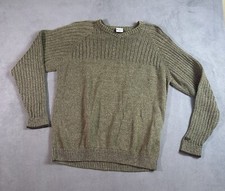 Columbia Sweater Mens XL Brown Cable Ribbed Long Sleeve V Neck Logo