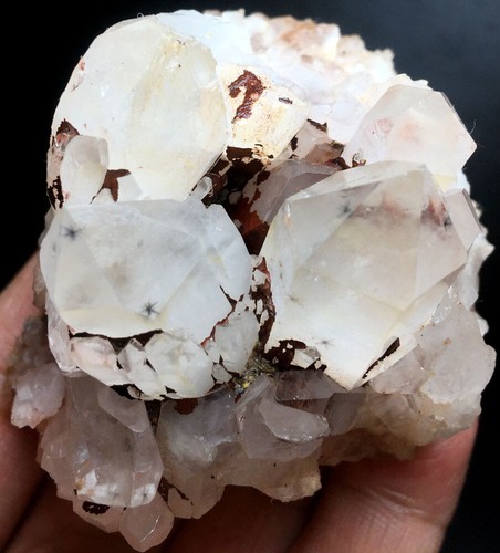 190gRARE Natural Hollandite Star Quartz CRYSTAL Cluster Point&Trapiche Hair O380 - Picture 3 of 11