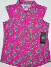 IBKUL Golf Tennis Print 1/4 Zip Top Shirt XS X M L XL 2XL Activewear UPF Pink B2