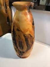 Naturalistic Primitive Large Wooden Vase Signed JW Campbell and Dated 4/1980
