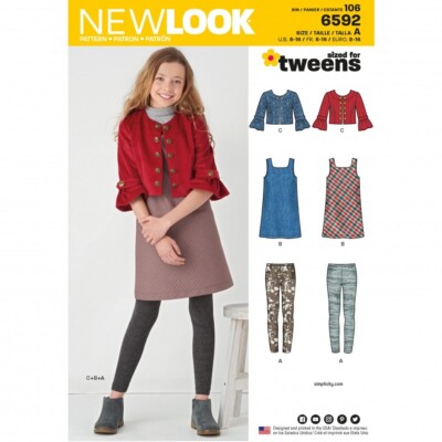 New Look Schnittmuster 6592 Kinder, Jugendliche A (8-10-12-14-16)