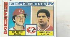 FREE SHIPPING-MINT-1984 Topps #756 Mario Soto / Ron Oester - Reds Leaders