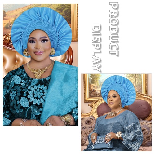 Sombreros de hiyab para mujeres africanas nigerianas gorras contra cáncer geles automáticos sombreros para la cabeza - Imagen 16 de 32