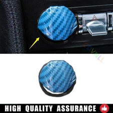 For Ford Mustang 2015-2021 Blue Carbon Fiber One-Click Startup Button Cover Trim
