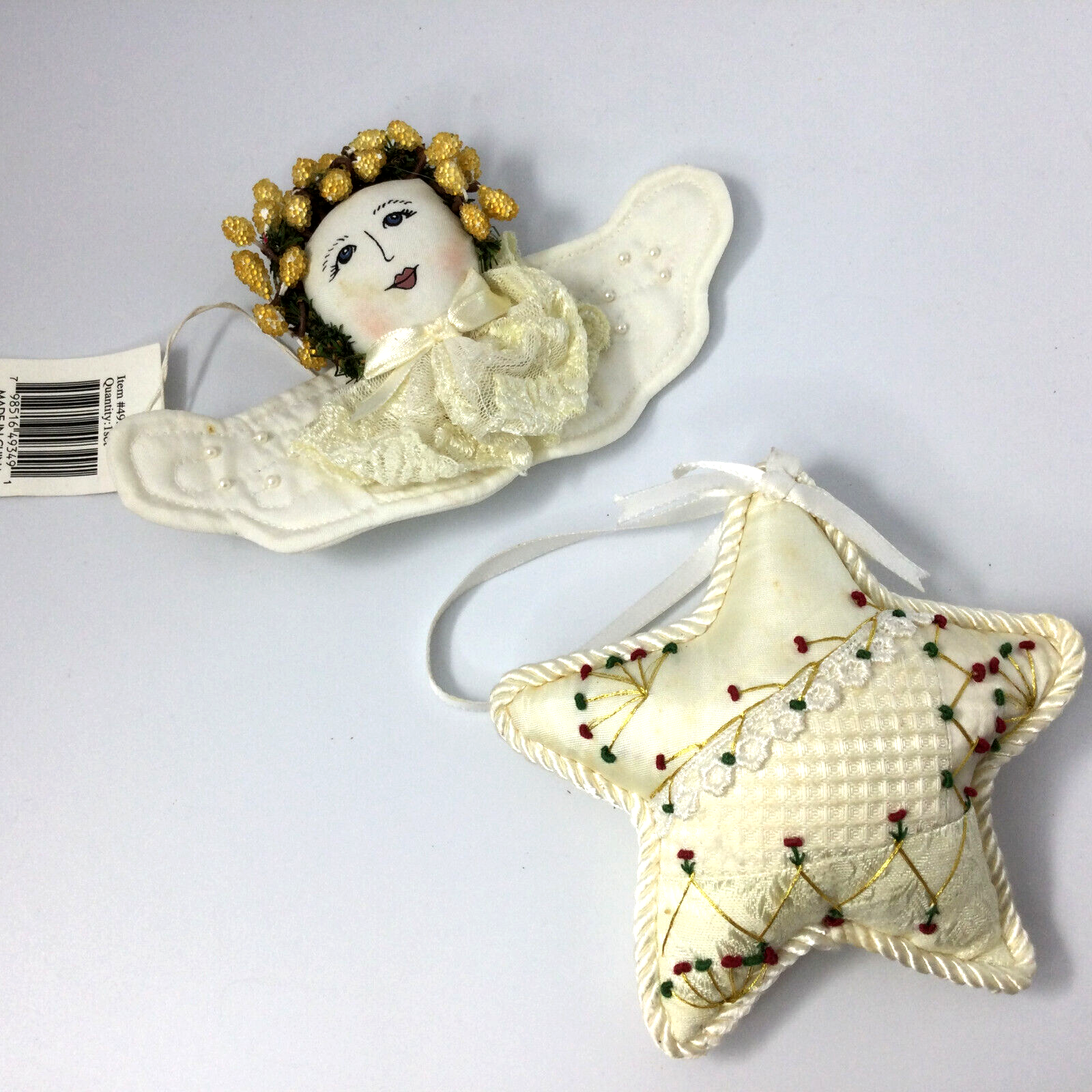 Christmas  Hanging Ornaments Fabric Angel and Star