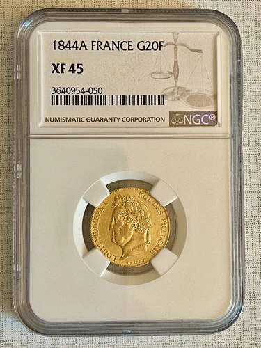 France 1844A Louis Philippe I 20 Francs Gold NGC XF45 SKU# 4745