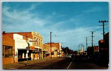 Ripon California~Main St~Groceries~Hotpoint Appliances~Rooms~RR Xing~Postcard PC