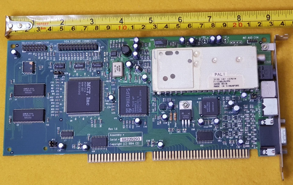 Philips ISA TV Card PAL 3139 147 12761N  F11246/H/PH  SV20 9510 SINGAPORE RETRO - Image 2 of 4