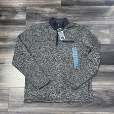 Eddie Bauer 1/4 Zip Mens Large Mock Neck Pullover Sweater Fleece Lined New