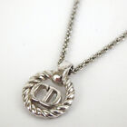 Authentic Christian Dior CD logo round Necklace metal [Used]