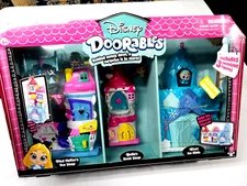 Disney Doorables Mad Hatter's Tea Shop Belle's Book Shop Elsa's Ice Rink NEW