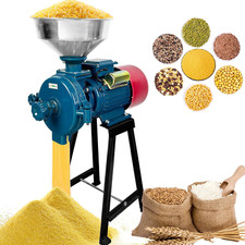 110V Electric Grain Grinder 3000W, Dry Corn Wheat Mill, Commercial Use