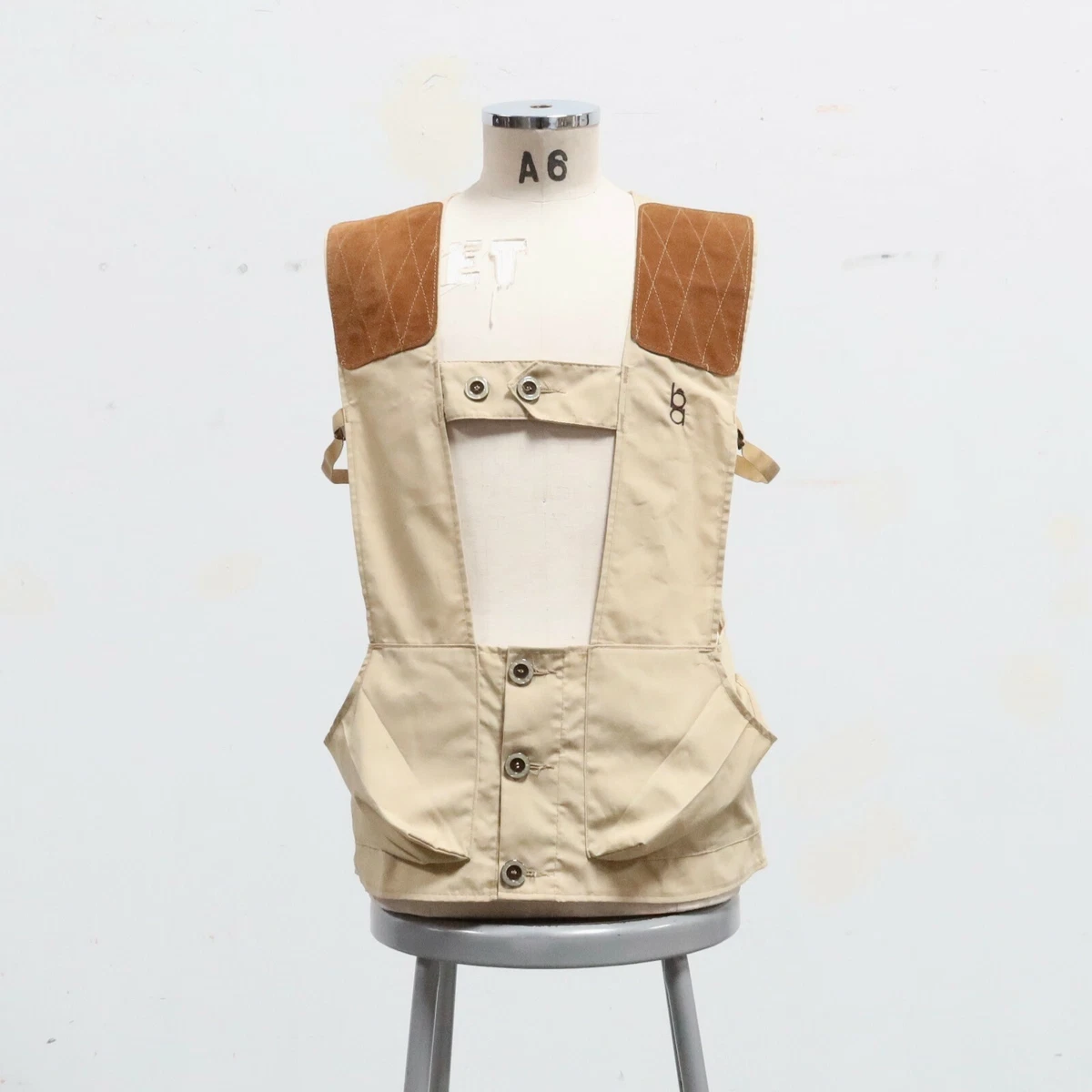 Vintage Bob Allen Shooting Vest Size M L Brown Hunting Leather Made in USA