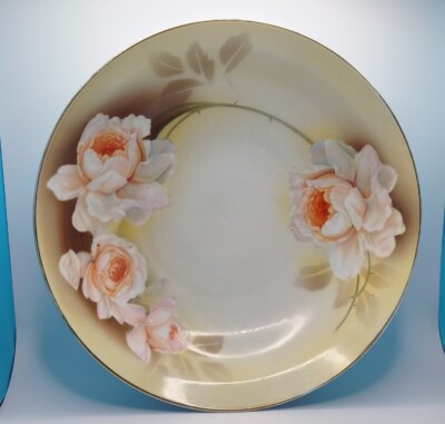 Vintage RS Tillowitz Silesia Roses Peach Color Art Nouveau 9'' Serving Bowl