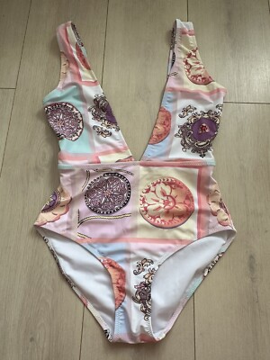 MULTI PLUNGE SWIMSUIT MISSGUIDED LOW BACK SUMMER HOLIDAY SWIM BEACH POOL  GLAM UK