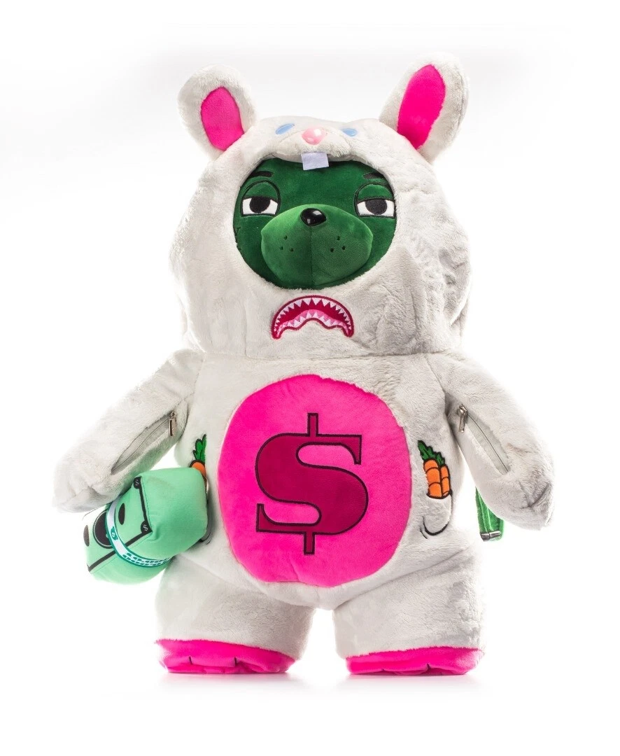 Sprayground Shark Trip Money Bear White Backpack