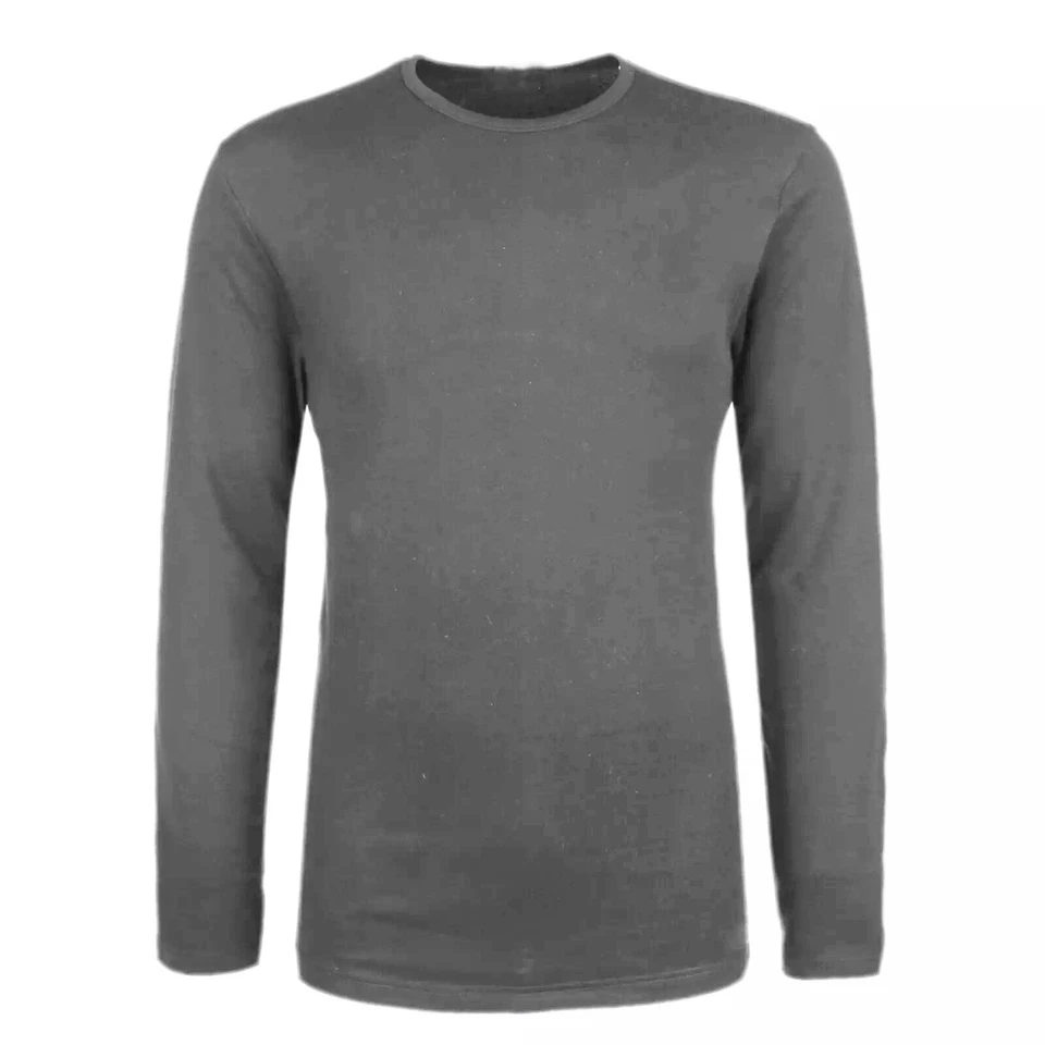 Set 3 Pezzi Shirt Uomo Manica Lunga Girocollo Maglia Caldo Cotone Felpato VEQUE - Immagine 4 di 4