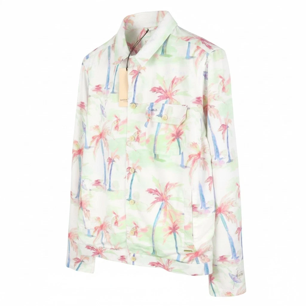SCOTCH & SODA Men Jacket M Colourful Palm Hawaii Hemp Blend Button Up DDP image 1