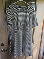 Apt 9 XXL Black And White Striped Dress