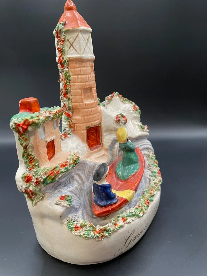 Antigua figura inglesa de Staffordshire, rara, pintada a mano, "Grace Darling" Foto 2 de 4