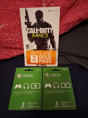 Xbox Live Gold Membership 6 months total with CoD MW3 Gold Pass (unused)