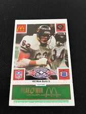 SUPER BOWL XX CHICAGO BEARS MARK BORTZ GREEN MCDONALDS 1986 FOOTBALL CARD