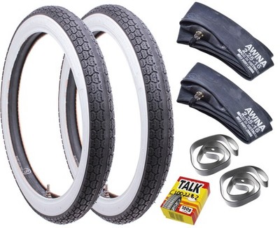 Weisswand Reifen 16 x 2,25 16-2.25 Schlauch Simson Mofa Moped Hercules Kreidler