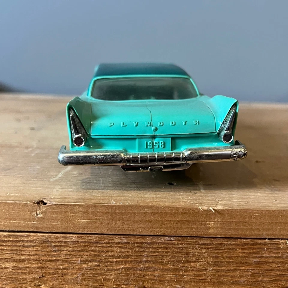 1958 Plymouth Fury Johan Vintage Dealer Promo Model Car Turquoise Green - Image 3 of 4