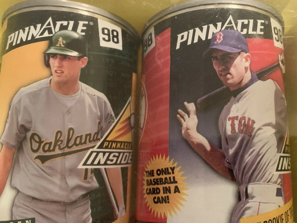 Tarjetas de béisbol Pinnacle 1998 en lata, Garciaparra, Grieve, Piazza, ChipperLot Foto 2 de 3