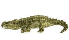 24" IKEA JATTEMATT Crocodile Alligator Green Yellow Sewn Eyes Stuffed Plush