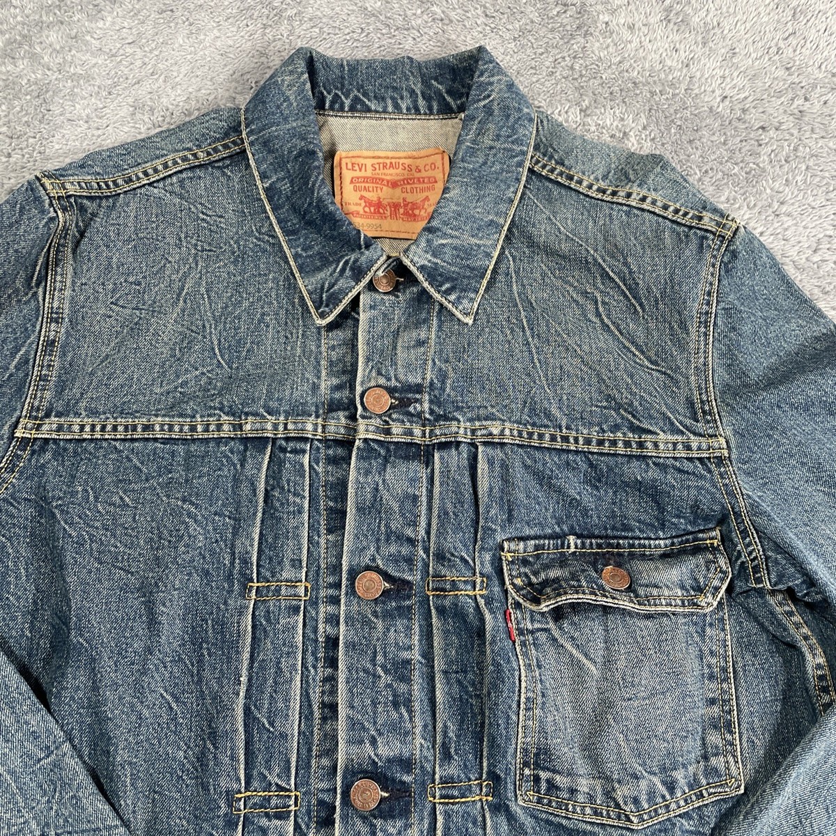 Men's Levi's 70534-9954 TYPE 1 TRUCKER JACKET SZ L Large Denim