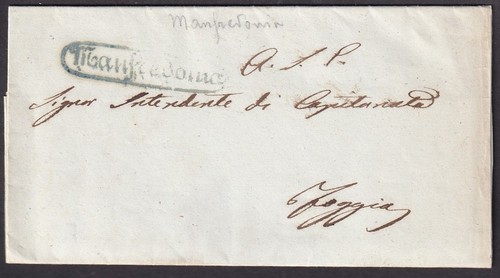 Italien 1819 Vormarkenbrief MANFREDDONIA nach FOGGIA