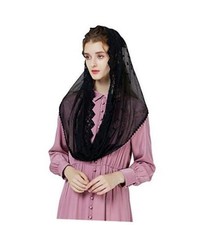 Catholic Chapel Mantilla Lace Veil Church Cathedral Latin Mass Easter Black