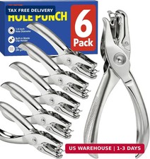 6 Pack Single Hole Punch 1/4 Inch Paper Puncher 8 Sheet Capacity for Crafts