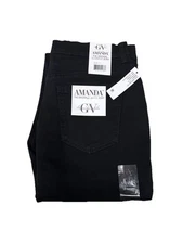 Gloria Vanderbilt Womens Classic Amanda High Rise Tapered Jean In Black Size 10s