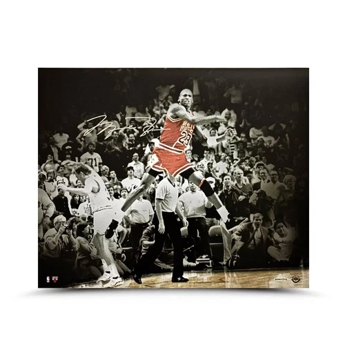 Michael Jordan Autographed "The Shot Celebration" Photo 16x20 Signed Upper Deck