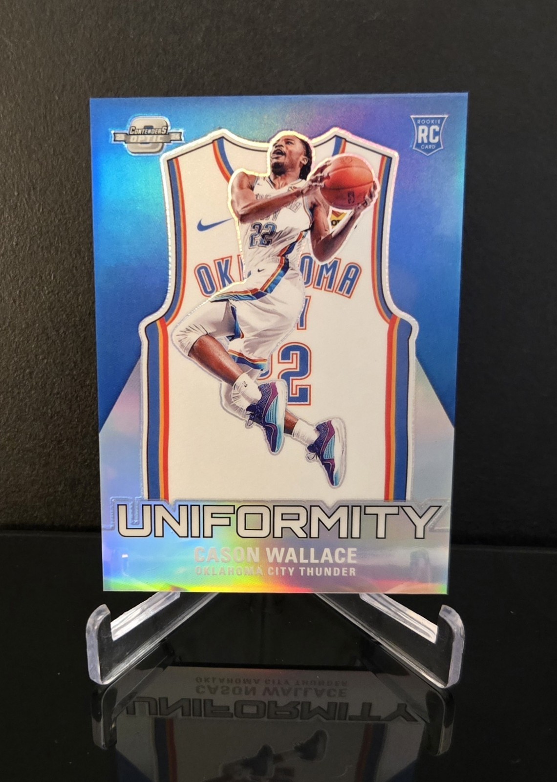 CASON WALLACE RC 🔥 SP 2023-24 Panini Contenders Optic Uniformity Silver Holo 16
