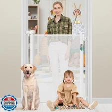 42 Inch Extra Tall Baby Gate 0"-39" Wide Narrow Pet Gate Tall Retractable Bab