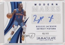 2018 Panini Immaculate Modern Marks Blue 46/49 Reggie Jackson #MM-RJK Auto 2r7
