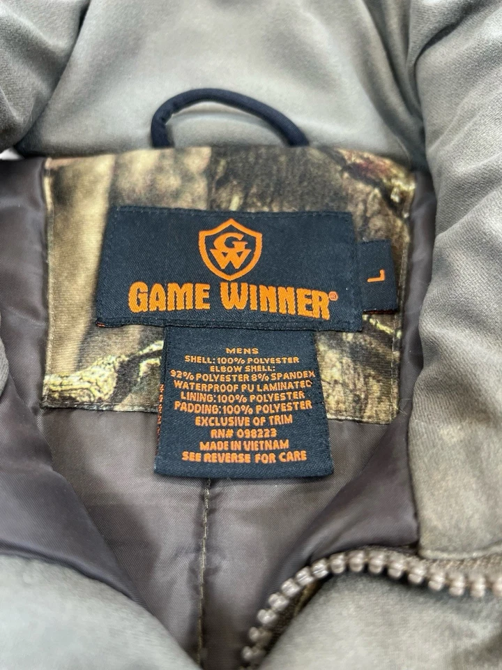 Game Winner Men’s Camo Hunting Jacket Waterproof Insulated Size L Realtree - Image 4 of 4